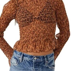 NWT Free People Retro 70’s 80’s style Women's Hello There Floral Top SzM